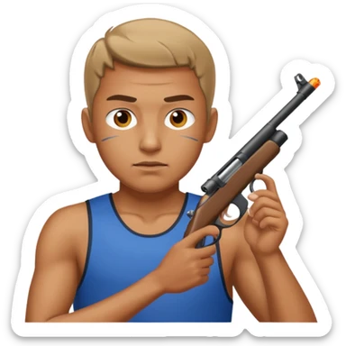 a guy shooting in Olympic  sticker