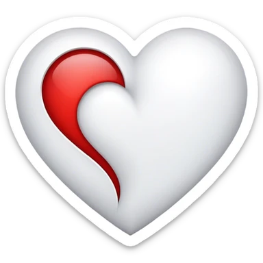 white heart fill only half red sticker
