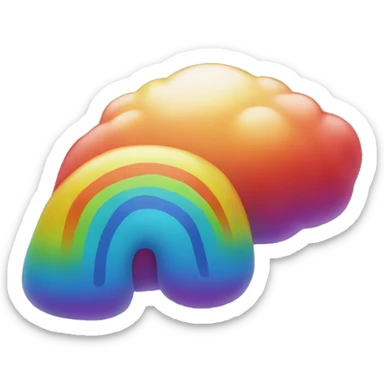 A rainbow blob sticker