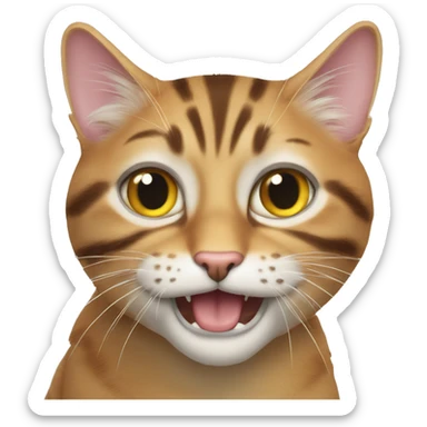 Getigerte Katze mit Krönchen  sticker