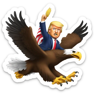 Trump riding an eagle sticker