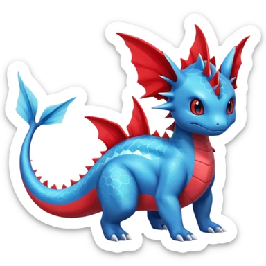 Salandit-Vaporeon-Salamence-hybrid-fusion (full body) sticker