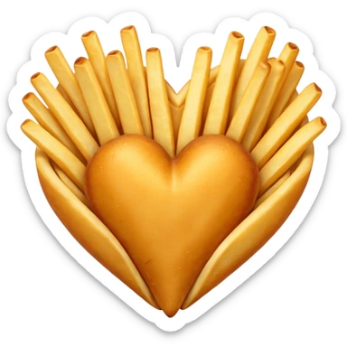 fries heart sticker