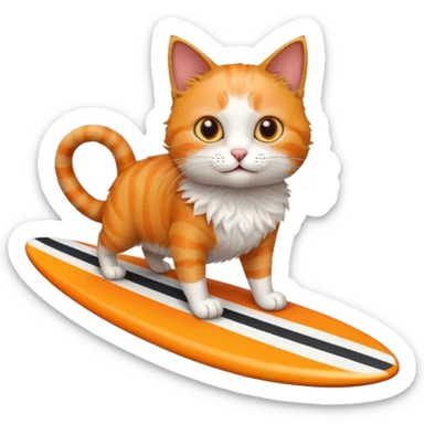 cat surfing sticker