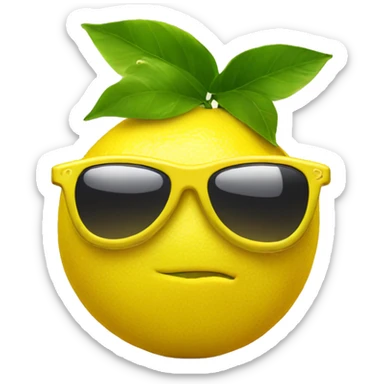 Lemon wearing lemon sunglasses sticker