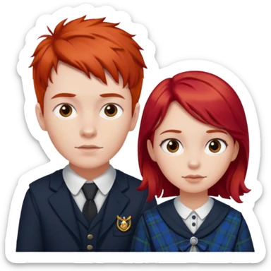 scottish boy and girl sticker