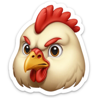 A chicken head that looks retarded sticker