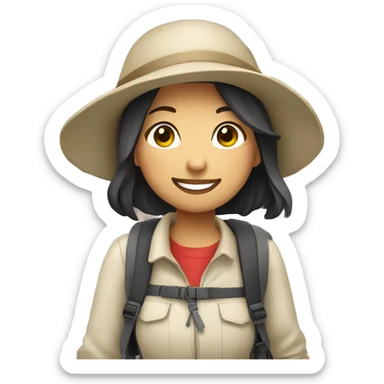 Asian girl loves travel to Italy sticker