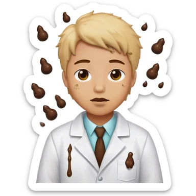 poo and labcoat sticker