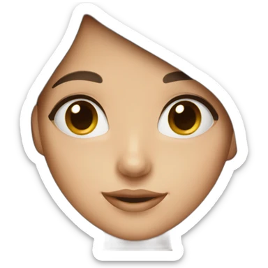 Girl with Brown Hair and blue Extensions with Brown eyes sticker