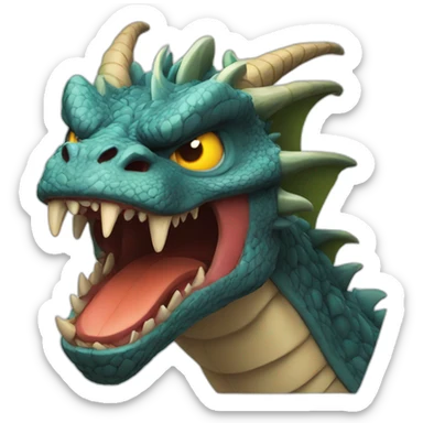 angry as hell dragon sticker