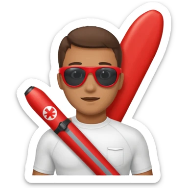 Lifeguard Holding Rescue Tube sticker