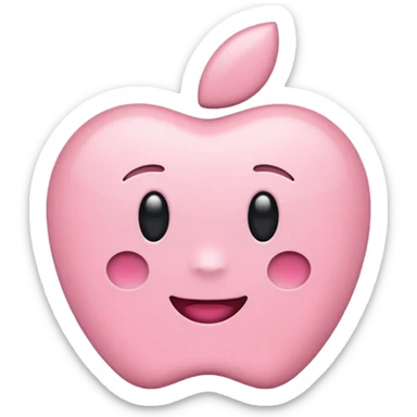 pastel pink iPhone, iOS Apple emoji style sticker