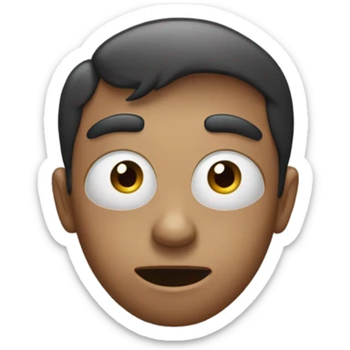 Face pretending not to be nervous sticker