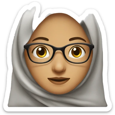Moslem women teacher with eye glasses sticker