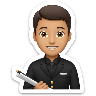 Waiter asking for what you want to eat  sticker