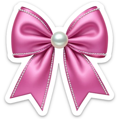Pink bow with pearl sticker