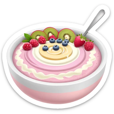 pastel pink and white smoothie bowl sticker