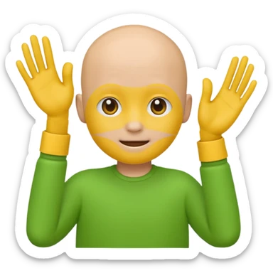 no hair round yellow emoji no finger upp with greenscreen and no body no arms ears sticker