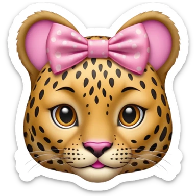 léopard avec une petite boucle rose sticker