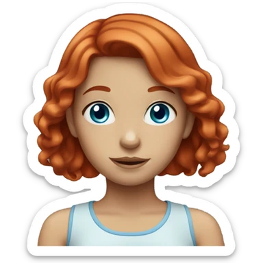 Girl with red hair and blue eyes  sticker