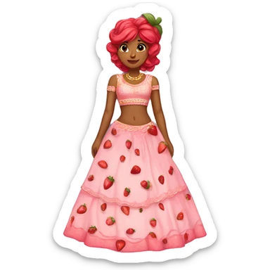 strawberry shortcake in a lehenga  sticker