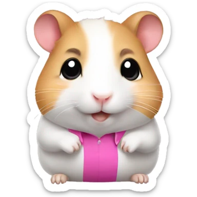 Cute hamster wearing a pink shirt sticker