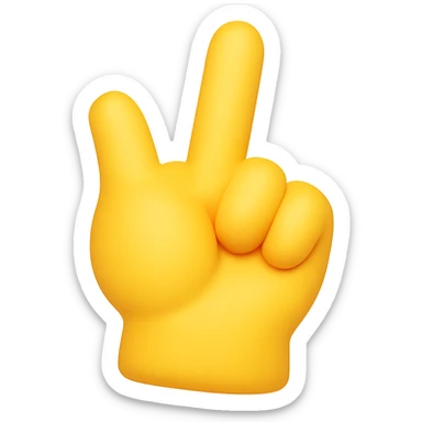 Make the foam finger look more puffy and soft in the style of emoji. Keep the transparent background. sticker