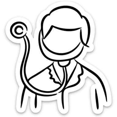medical doctor with stethoscope sticker