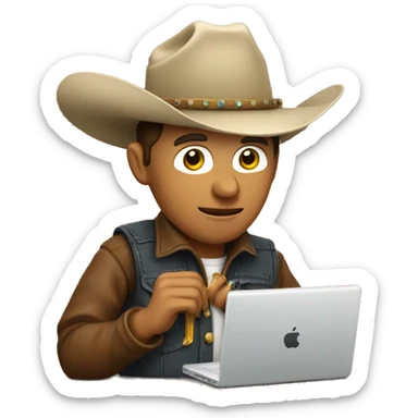 cowboy with a computer sticker