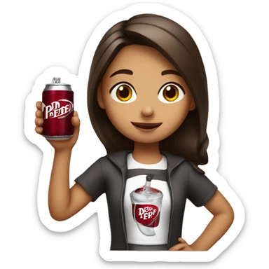 girl drinking dr pepper sticker