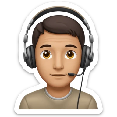 Man with over-ear headphones sticker