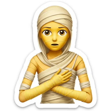 mummy Human figure wrapped in yellowed bandages, one arm stretched forward.
 sticker