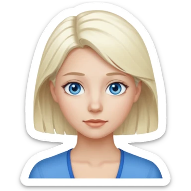 Emily Armstrong with blue eyes, platinum blonde hair sticker