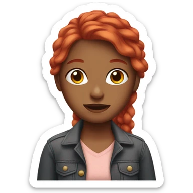 girl with red hair indoors sticker