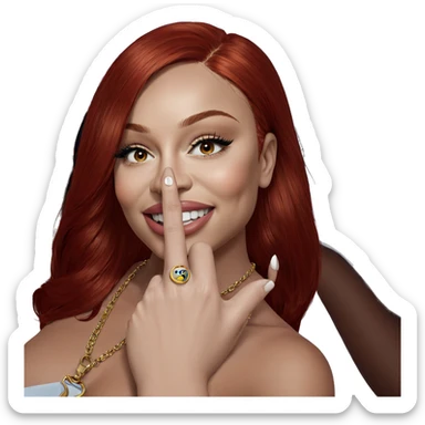 realistic portrait of redhead girl sticker