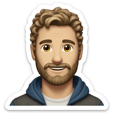 40y male blue eyes lightbrown Cool wavy hair nice beard sunkissed sticker