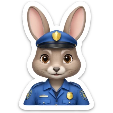 Judy Hopps (gray rabbit with police suit, without a cap) from the Zootopia Disney movie sticker