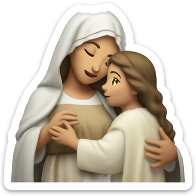 Maria mother of Jesus with Jesus in hands white skin sticker