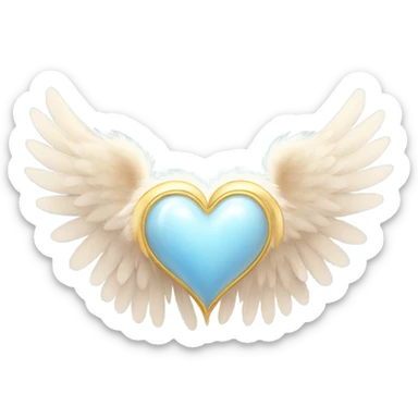 heart with angel wings sticker