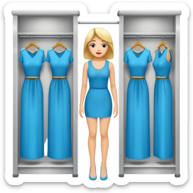 try on woman changing room sticker