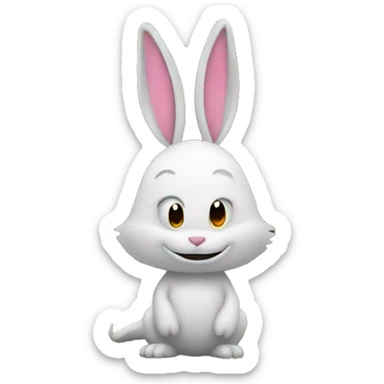 Dragon holding a bunny by a cabin in the woods  sticker