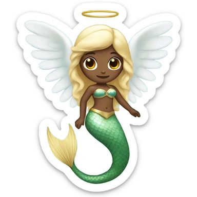 angel with a mermaid tail  sticker