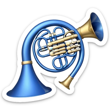 i want an emoji of a blue french horn music sticker