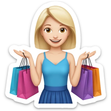 woman buying clothes in a store, shopping vibe sticker