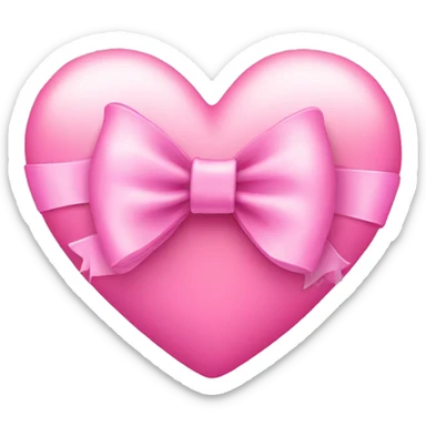 pink heart with bow sticker