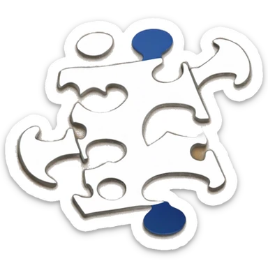 Two puzzle pieces seperated sticker