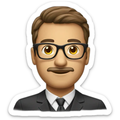 A bold English teacher with glassess sticker