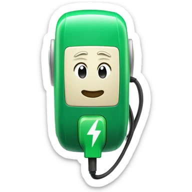 a green ev charger sticker
