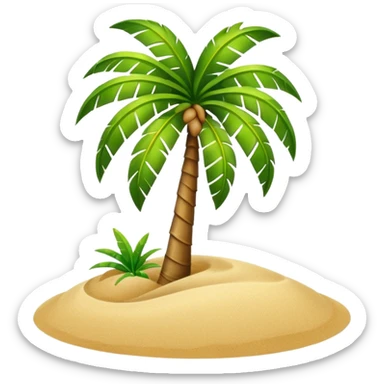 palm tree and sand sticker